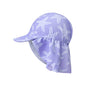 Lila Seastar sun cap with a flap at the back that helps shield delicate skin on a white background