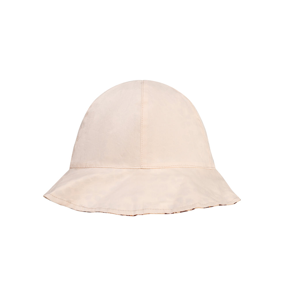 The inside of the beach hat on a white background.