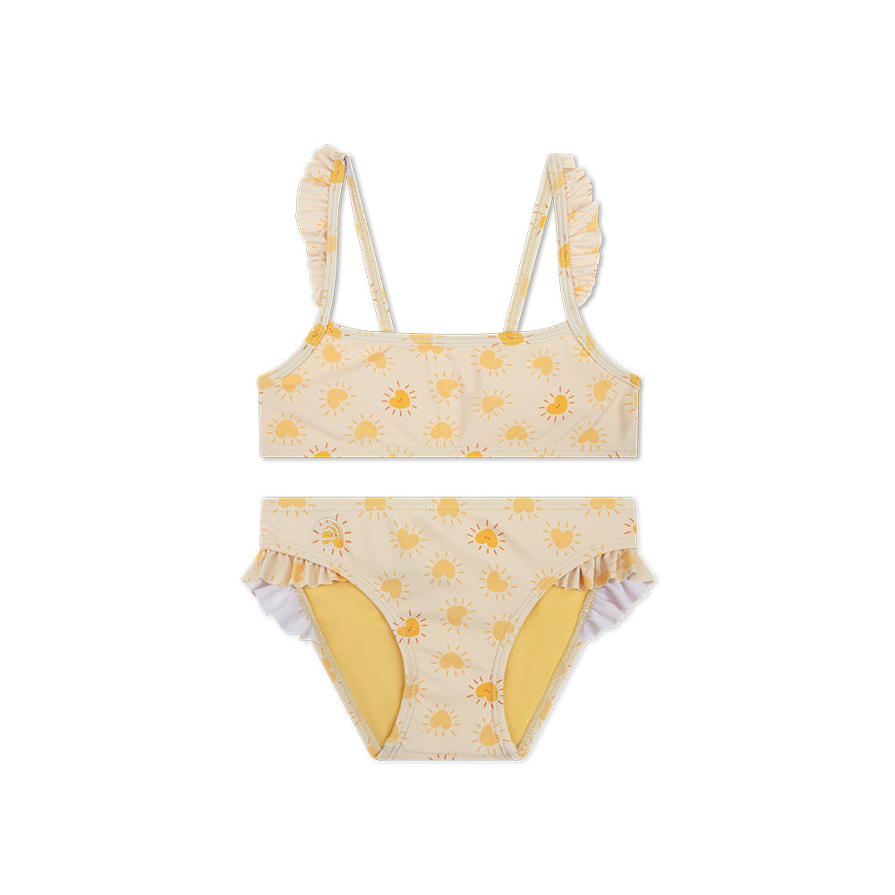 Bikini with sun pattern on a white background
