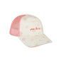 Cap with pink mesh back and white front featuring seashell-themed designs and 'sea la vie' text on it on a white background.