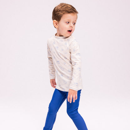UV Swim Shirt Long Sleeves - Beige/Blue - Seas The Day