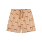 Brown shorts with leopard pattern on a white background