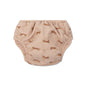 Beige swim diaper with animal pattern on a white background