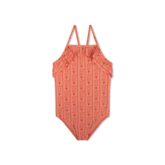 Coastal Charm red swimsuit on a white background