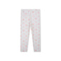 The back of an old pink UV legging with pink seashell pattern on a white background